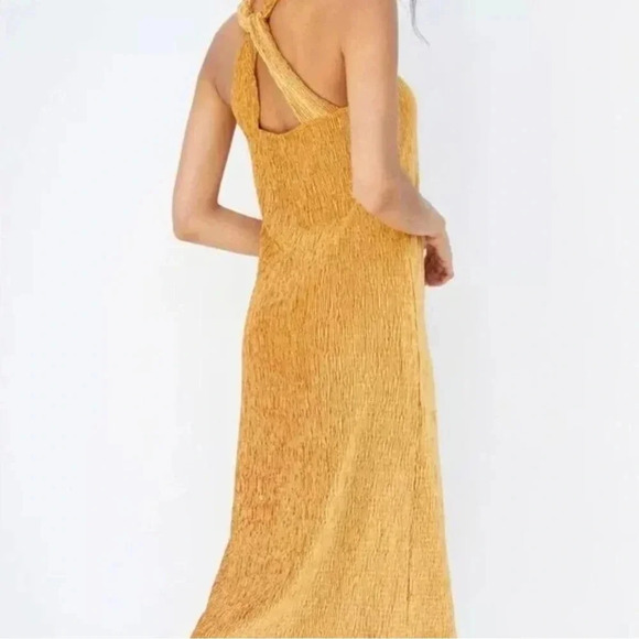 MAEVE by Anthropologie Women’s L Gold Adrienne Twist Back Velvet Dress - NWT!! - Picture 2 of 14